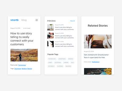 Smart Blog is responsive! blog gilroy interface mobile responsive ui ux white