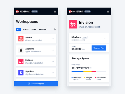 Rocket.Chat Workspaces Mobile