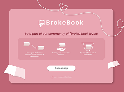 Landing Page Design: "BrokeBook" branding daily ui figma graphic design interface landing page logo ui ui design ux design
