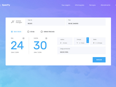 Flight application layout