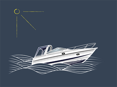 Boat Illustration boat graphic design illustration marine vector waves