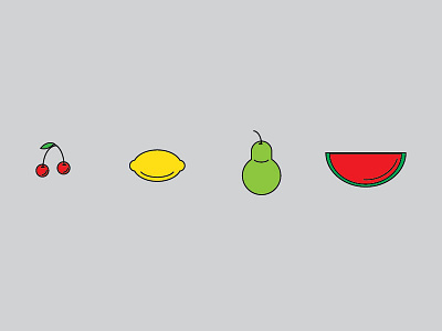 Fruits Icons cherry fruits icons illustrations lemon pear ui ux watermelon