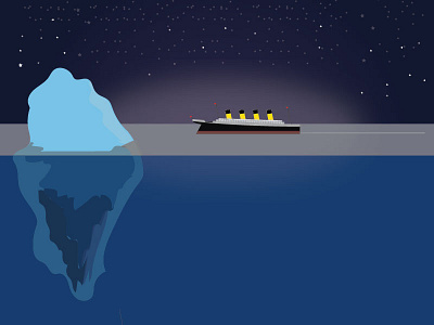 The Titanic iceberg illustration iphone ocean sea ship star titanic ui ux
