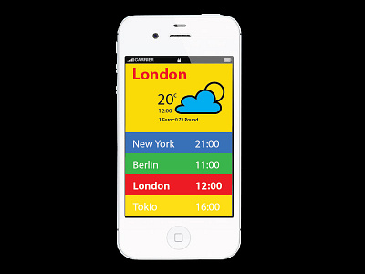 Time Zone app app color design iphone mobile money time ui ux weather zone
