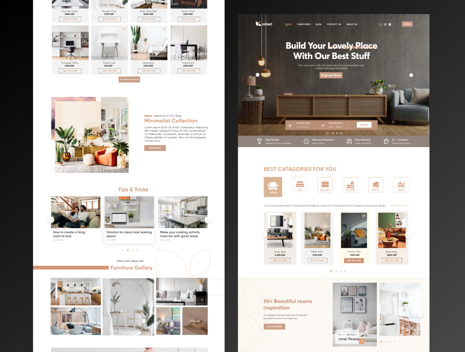 Furniture Website - Mordern & Minimalistic Web Design by Islam Mohiy on ...