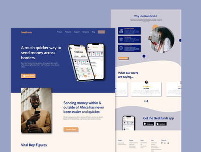 Qeekfunds Money Transfer design figma graphic design ui ux web design web development website