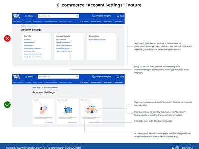 "Account Settings" feature of an E-commerce Platform