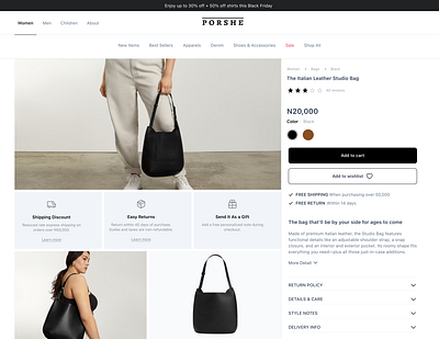 Product Page UX of E-commerce Website design e commerce product design web design
