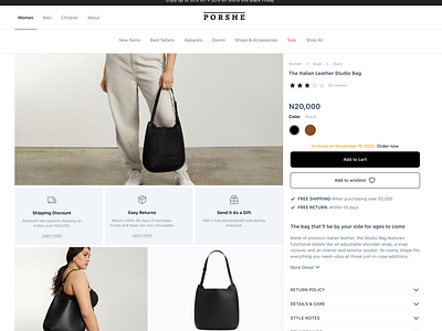 Product Page of E-commerce Website