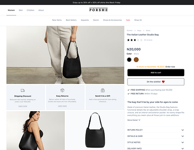 Product Page of E-commerce Website design e commerce product design ui web design