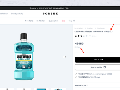 Product Page of E-commerce Website e commerce product design ui web design
