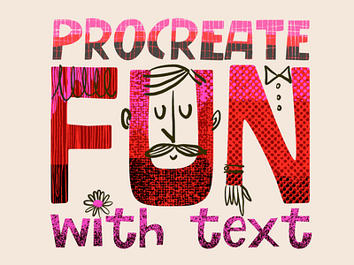 Fun With Text illustration mid century procreate retro text texture