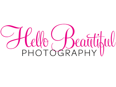 Hello Beautiful Logo feel logo photography pink script wedding