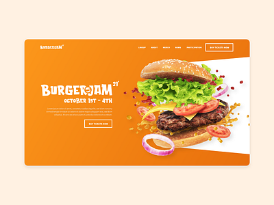 BurgerJam 21' - Food Festival Web Concept branding graphic design logo ui