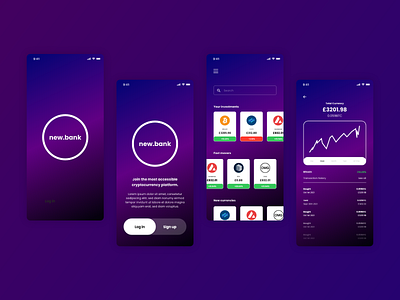 new.bank - Cryptocurrency Application Concept design ui user experience
