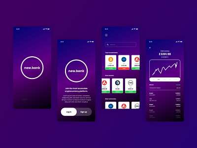 new.bank - Cryptocurrency Application Concept