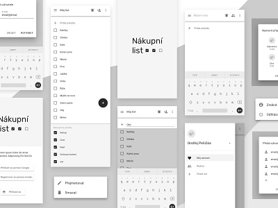 Shopping list — wireframes app application concept czech design interface ui ux wireframe