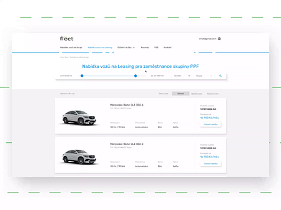 Your fleet — Product list animation animation automotive car cars czech design desktop homepage hp landing page mobile principle ui ux