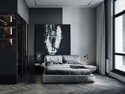 Bedroom 3d 3d визуализация design дом квартира спальня танхаус