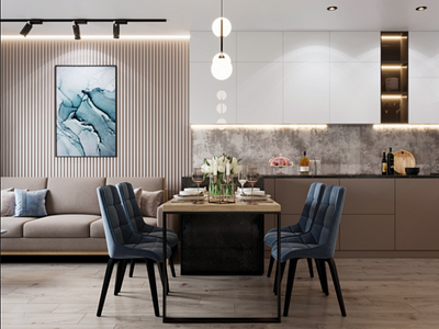 Elegant dining room 3d 3d визуализация branding design illustration бар дом квартира столовая танхаус