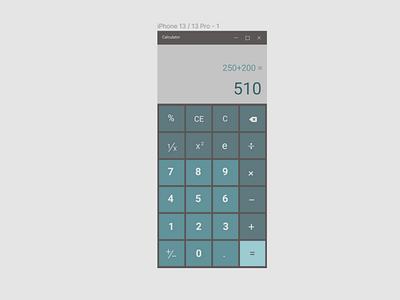 Daily UI Design - Day 4 - Calculator