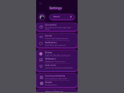 Daily UI Design - Day 7 - settings