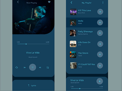 Daily UI Design Practice - Day 9 - music player