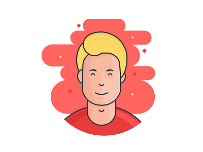 Hello there! clean colour flat hello illustration portrait red