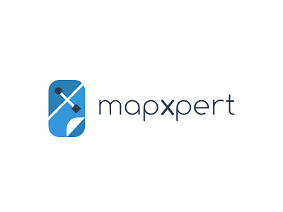 Mapxpert aviation blue branding expert flat illustrator lines logo design identity map simple