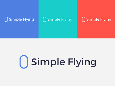 Simple Flying - Logo and colour aviation blue brand colour cyan design flying identity logo modern red simple