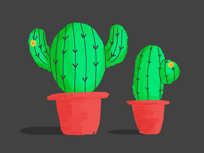 Cactus friends illustration