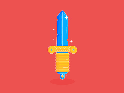 Sword - Illustration color colour illustration line shade simple sword