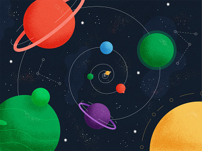 Cosmic Swirl - Illustration cosmic editorial illustration grain illustration planet space stars texture