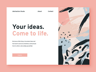 Copywriting Studio - Abstraction abstract clean colour concept copywriting design explore ideas landing page painting studio typography ui ux web