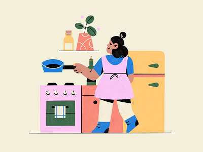 IKEA | Kitchen apartment character cook cooking flat flower furniture home decor house ikea illustration kitchen procreate stockholm store sweden texture