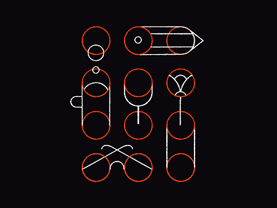 (in)visible design flat glasses home office illustration lines minimal outline pattern procreate still life table template texture things work from home