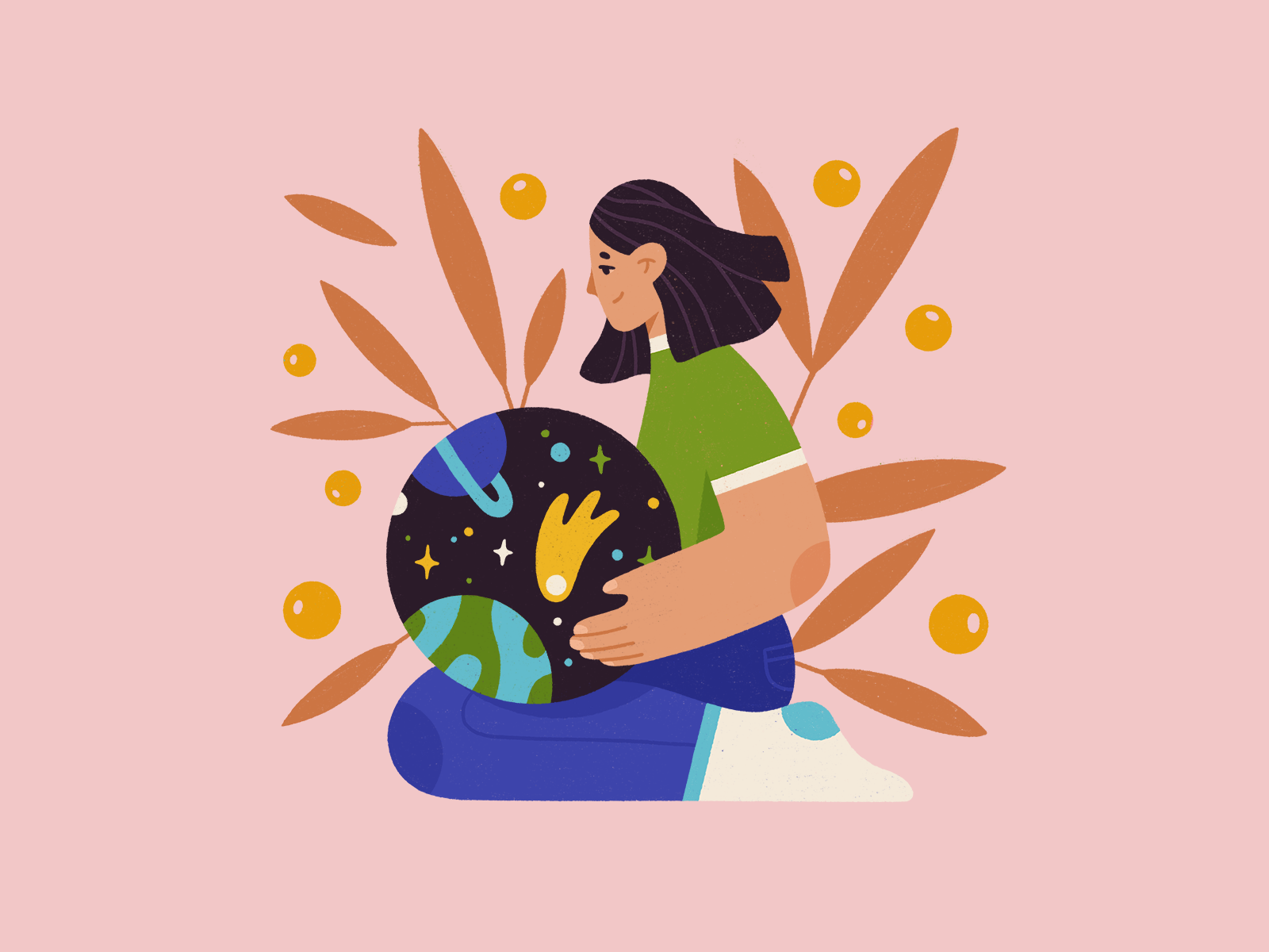 She was Holding The Universe by Olga Gurova on Dribbble