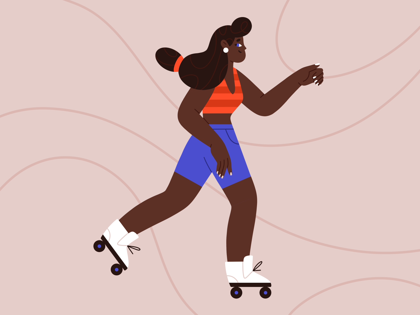 Образ жизни персонажей. Roller illustration. Roller Skates illustration.