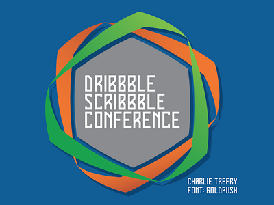 The Dribbble Scribbble Con branding font logo trefry