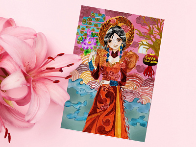 Ao Dai collection depicts traditional Tet paintings