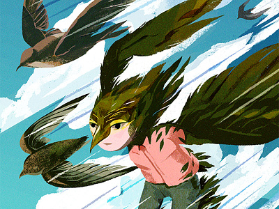 Swift aerial bird dynamic illustration nautilus sky swift
