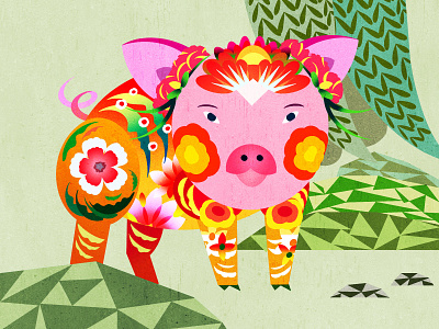 Year of the Pig chinese new year illustration lunar new year pig toronto year of the pig