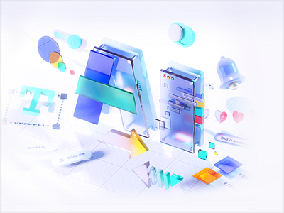 uDesign_AI教育设计系统 3d branding design system graphic design ui web