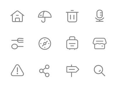 Monochrome Icon set 3 app icon line mono