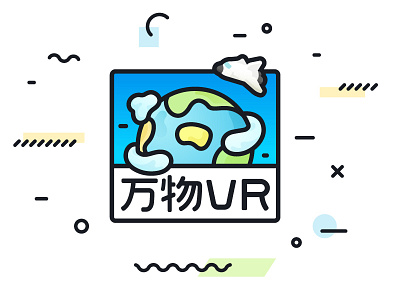 Wanwu VR Logo Design blue card colorful cute icon illustration line logo lovely vr