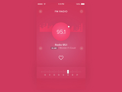 Daily UI #02 app design design flat design fm mobile app radio