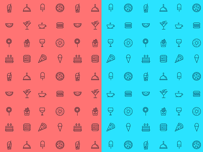 Fast Food Line Icons clean icons illustrator ios ios icons line icons