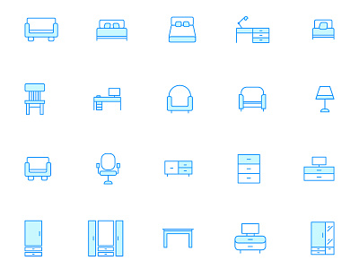 Furniture - Icons furniture icons icons illustrator line icons