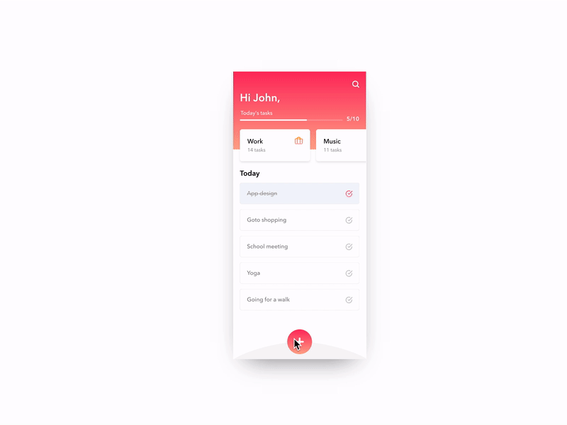 Tasks - Prototyping with InVision Studio animation invision studio mobile ui prototyping tasks ui