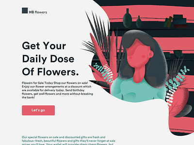 HB Flowers concept daily challenge dark demo design flower illustration flowers flowershop illustration red share ui web website design